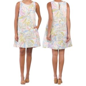 C&C California Linen Tropical Trapeze Dress